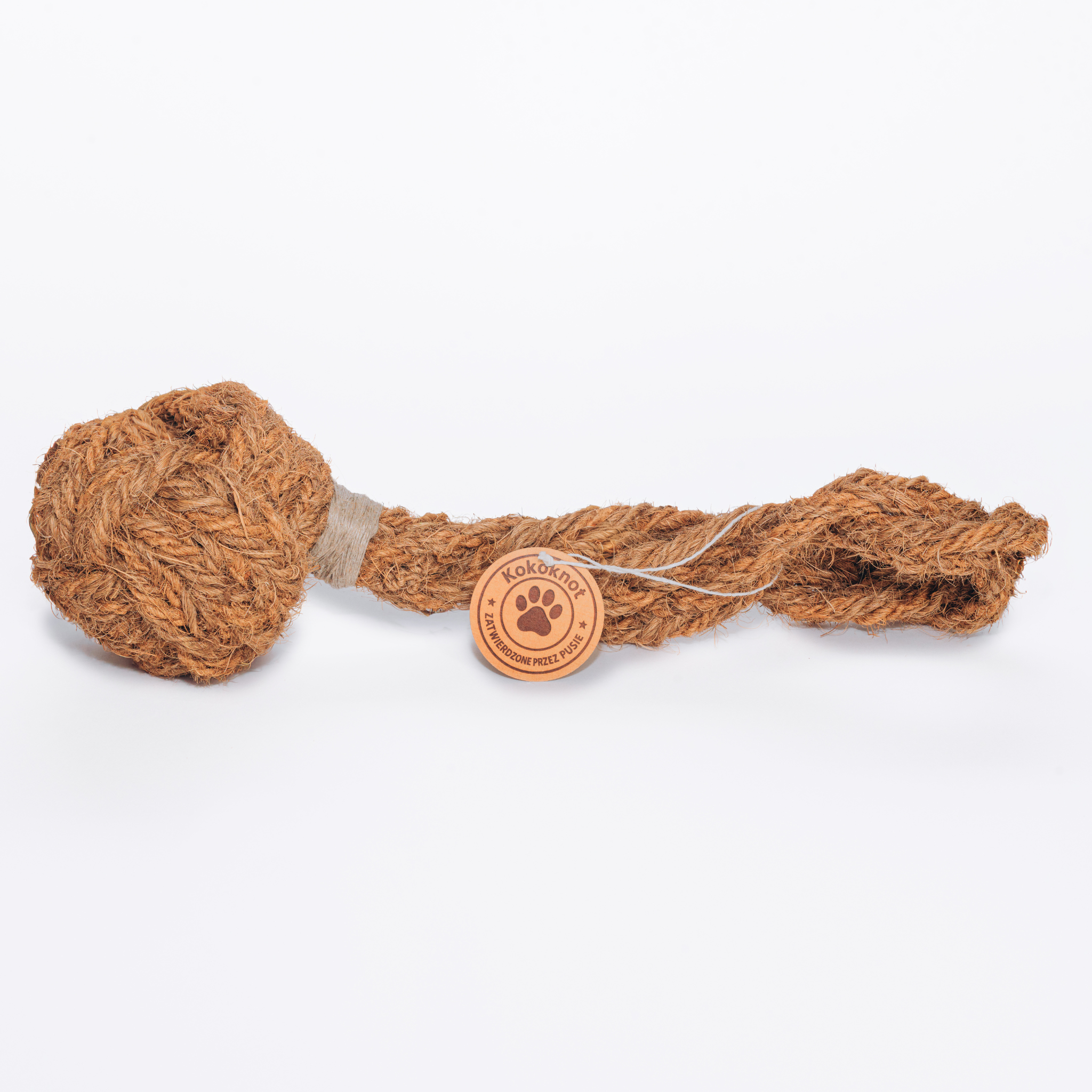 KokoFetch - Piłka z Włókna Kokosowego z Rączką | Do Rzucania i Szarpania | Eko Zabawka Bez Toksyn