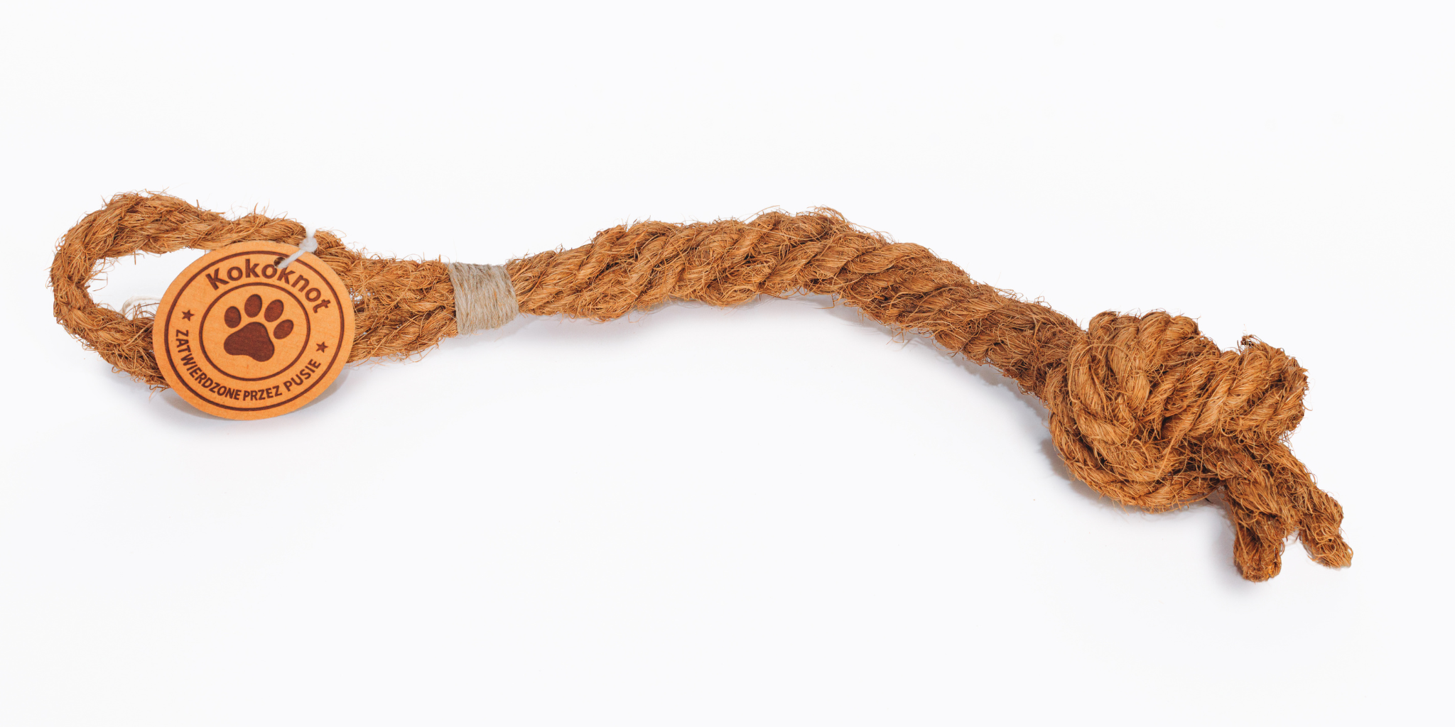 KokoTug - Naturalny Szarpak z Włókna Kokosowego | Mocny Węzeł + Lina Kokosowa | Eko Zabawka Bez Toksyn