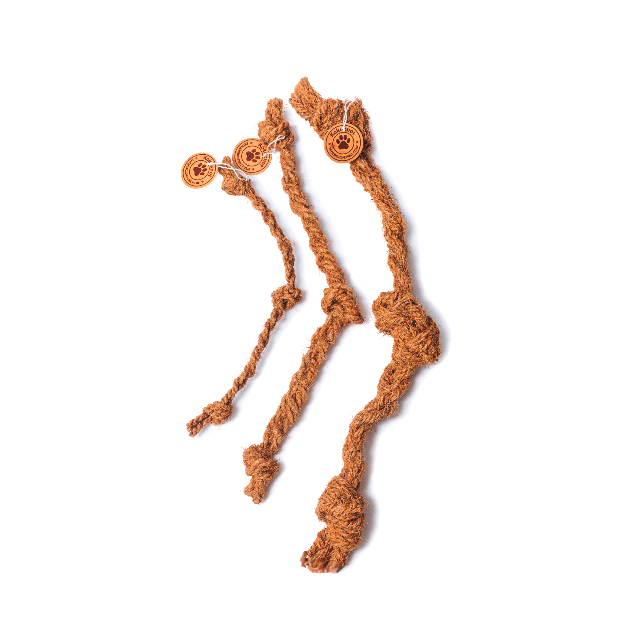 KokoTwist - Naturalna Zabawka z Włókna Kokosowego | Pleciony Warkocz z Węzłami | Eko szarpak dla Psów S/M/XL